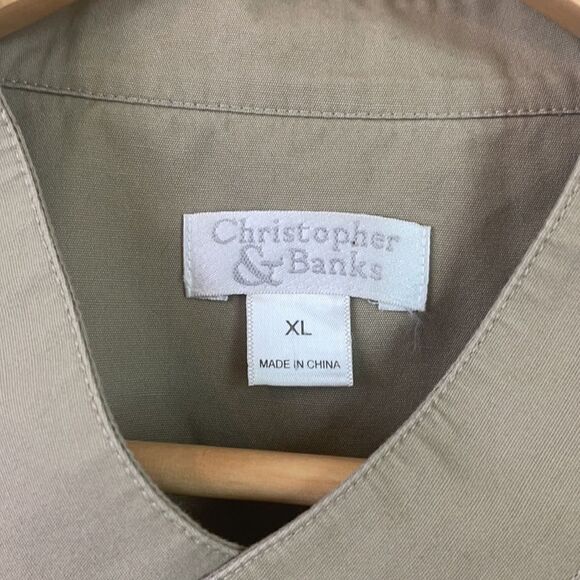 Christopher & Banks cap sleeve vest w buttons XL - Picture 2 of 11